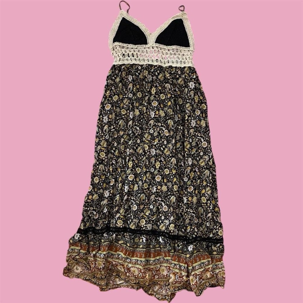 Black and cream floral maxi dress
